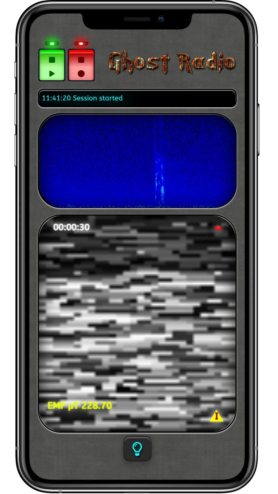 Radioinspelningsskärm